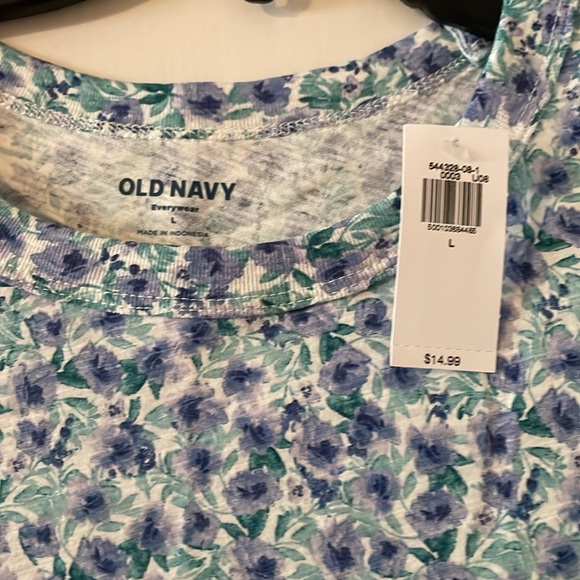 Old Navy - Blue flowers - Cotton tee - Picture 2 of 2